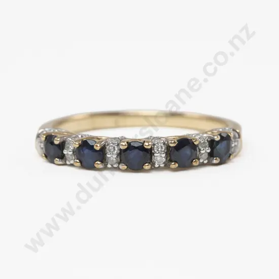 9ct Diamond and Sapphire Band Ring