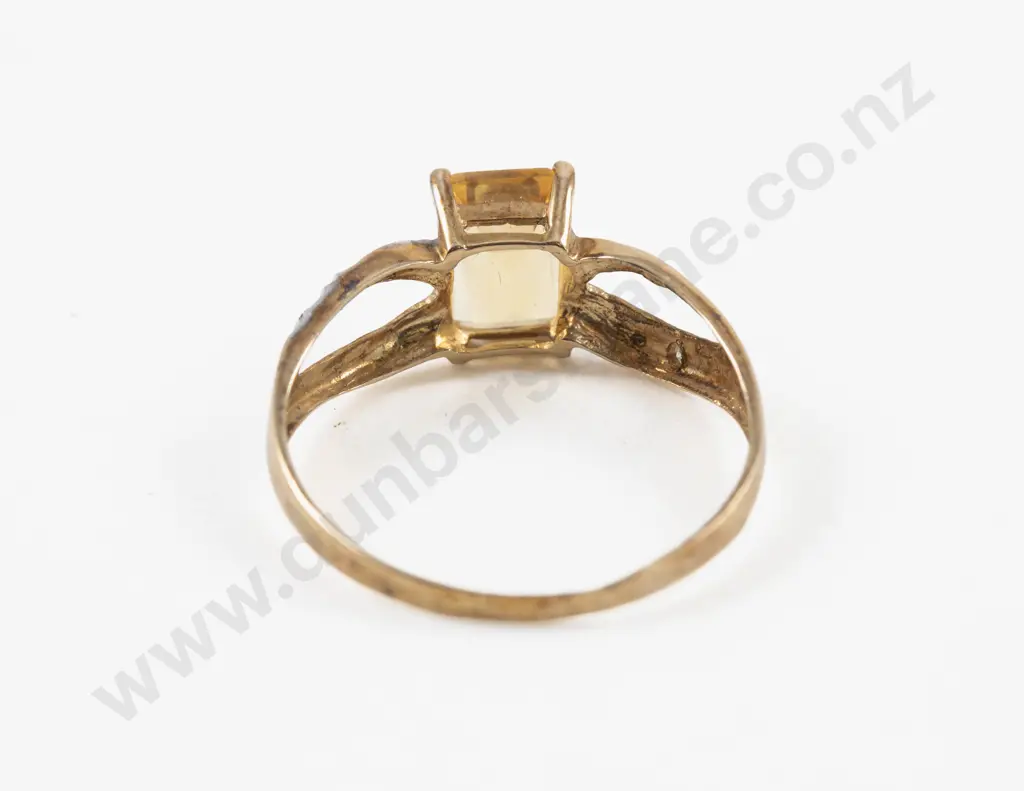 9ct Single Stone Citrine Ring Image 1++