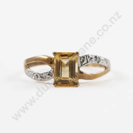 9ct Single Stone Citrine Ring