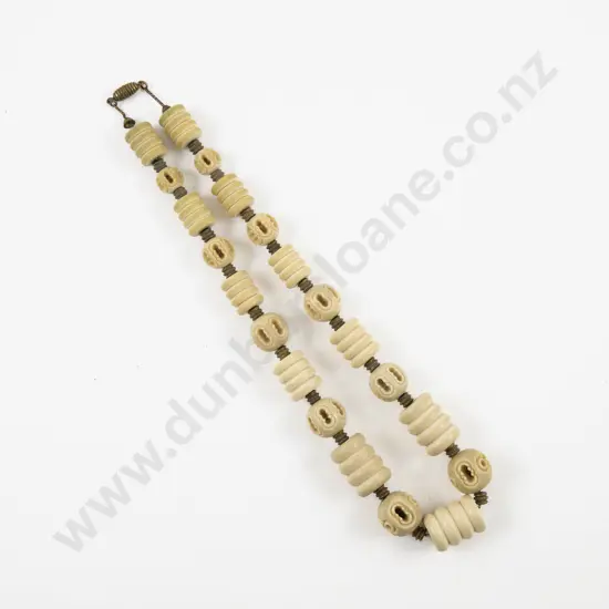 Vintage Single Strand Ivory Bead Necklace