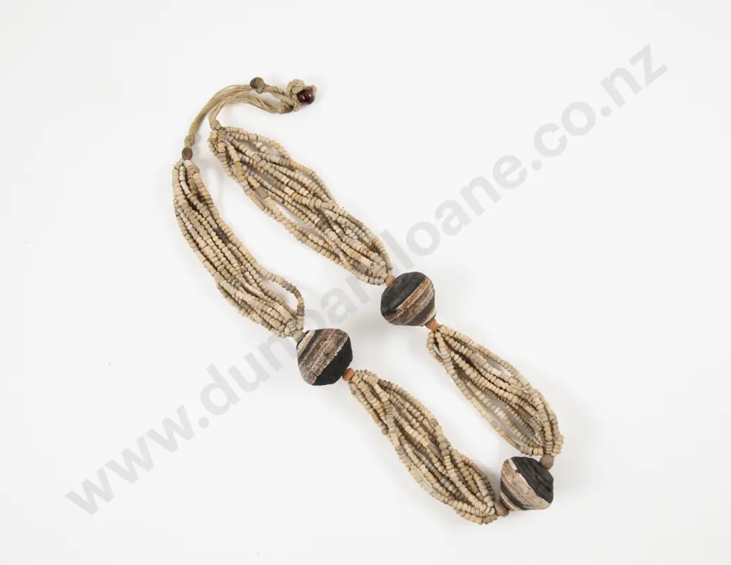 Vintage Multi Strand Clay Bead Necklace Image 1++