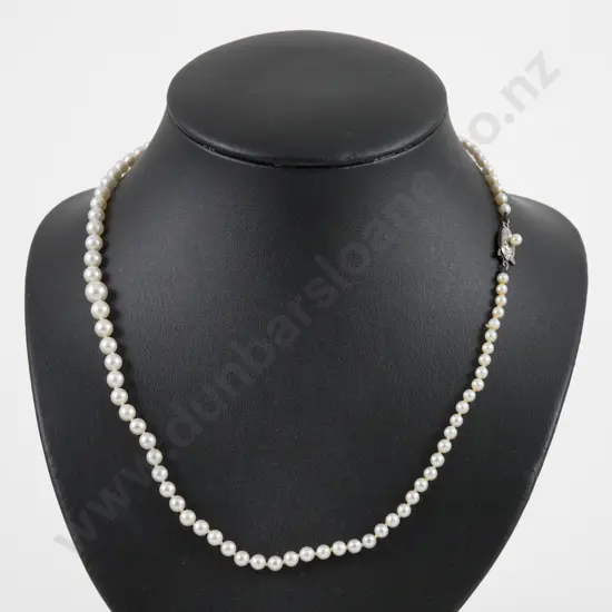 Single Strand Slightly Graduated Cultured Pearl Necklace