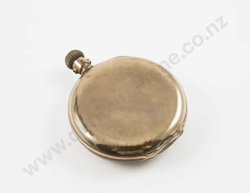 10ct Gold Plated Open Face Lever Wind Pocket Watch Image 1++