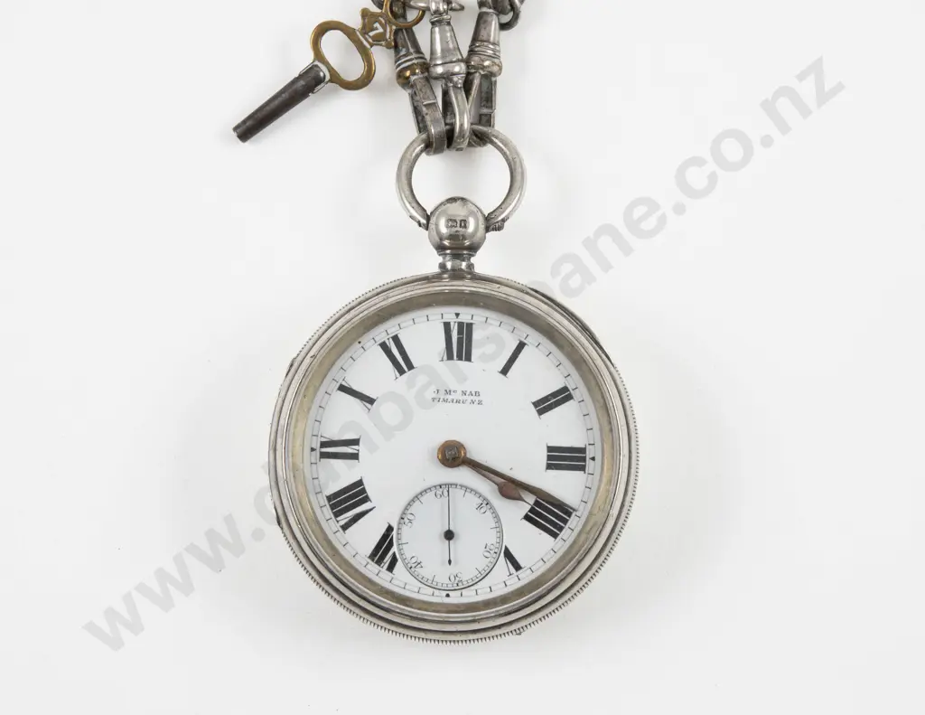 S/S Open Face Key Wind Pocket Watch Image 1++