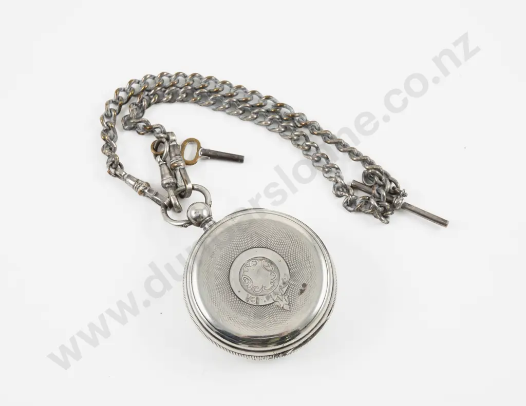 S/S Open Face Key Wind Pocket Watch Image 1++