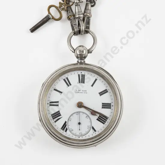 S/S Open Face Key Wind Pocket Watch