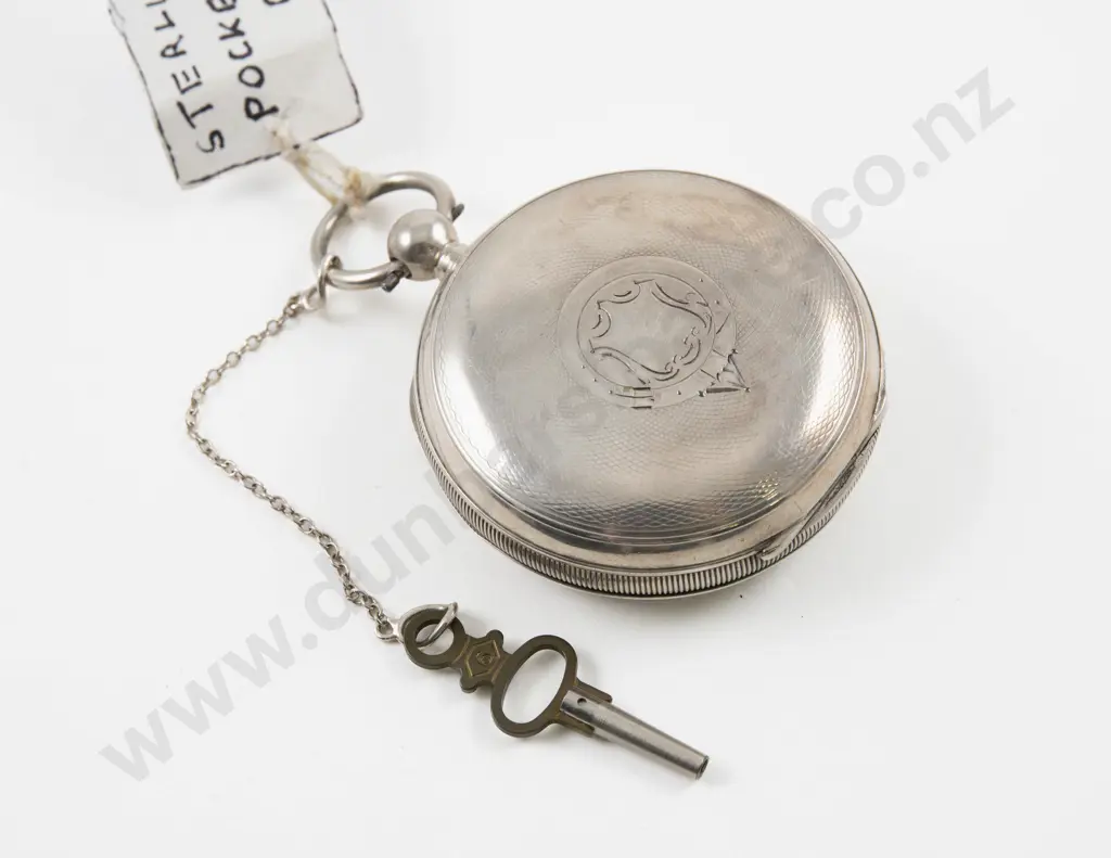 S/S Open Face Key Wind Pocket Watch Image 1++