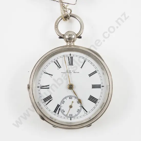S/S Open Face Key Wind Pocket Watch