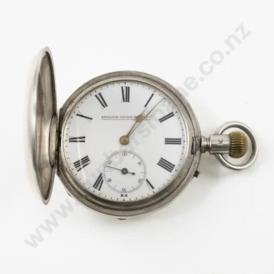 S/S Hunter Cased Lever Wind Pocket Watch