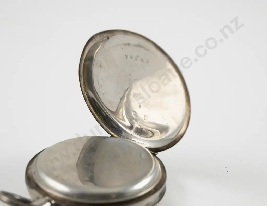 .935 Silver Hunter Cased Lever Wind Pocket Watch Image 1++