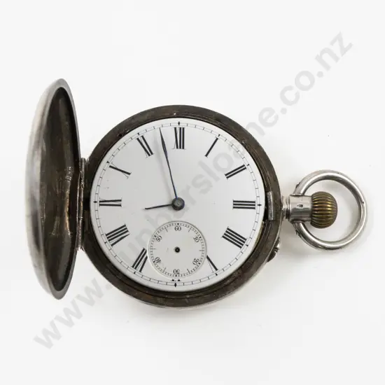 .935 Silver Hunter Cased Lever Wind Pocket Watch