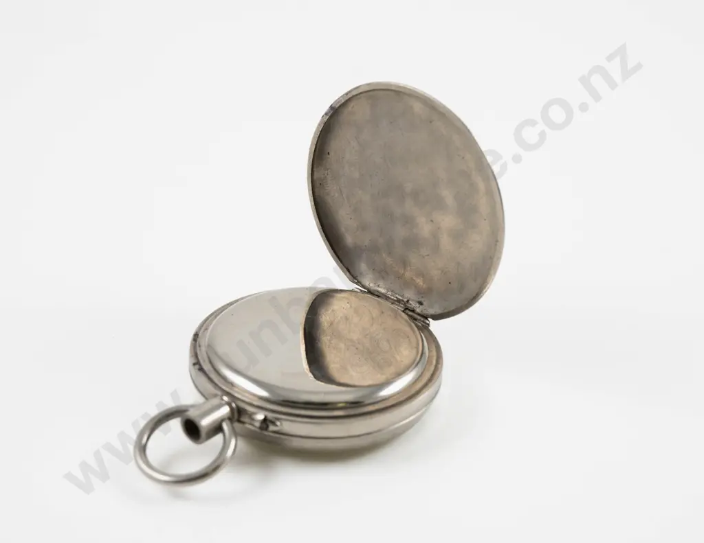 Silver Plated Open Face Lever Wind Pocket Watch Image 1++