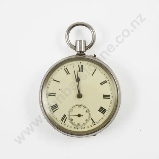 Silver Plated Open Face Lever Wind Pocket Watch