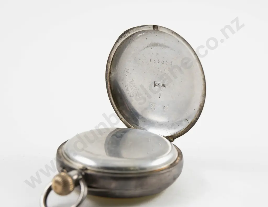 .935 Silver Open Face Lever Wind Pocket Watch Image 1++