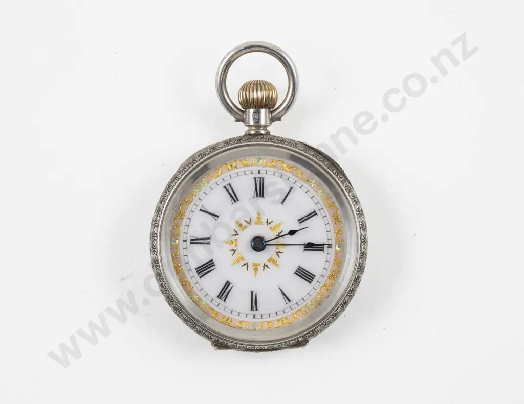 .935 Silver Open Face Lever Wind Pocket Watch Image 1++