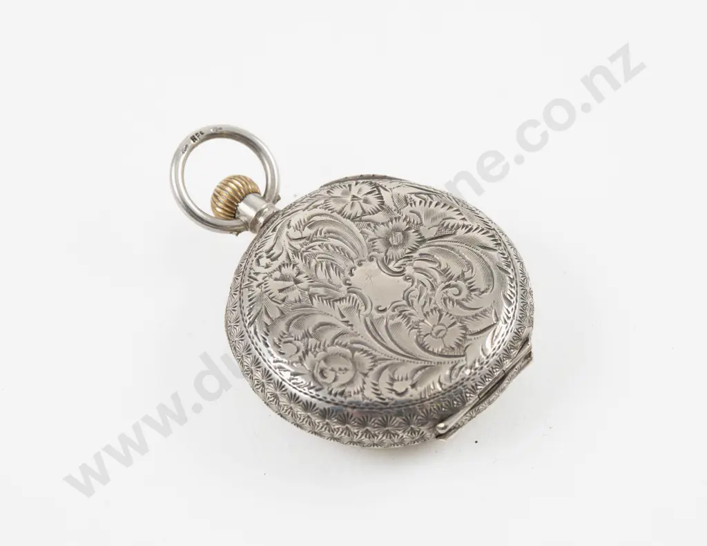 .935 Silver Open Face Lever Wind Pocket Watch Image 1++