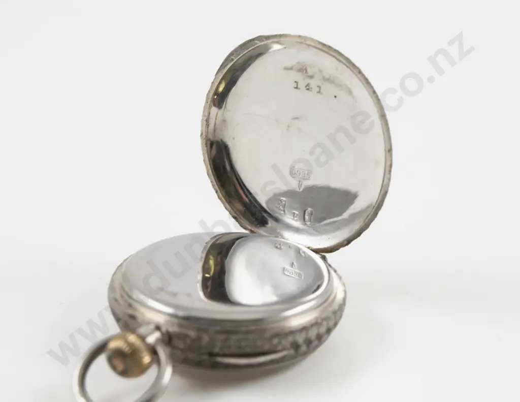 .935 Silver Open Face Lever Wind Pocket Watch Image 1++