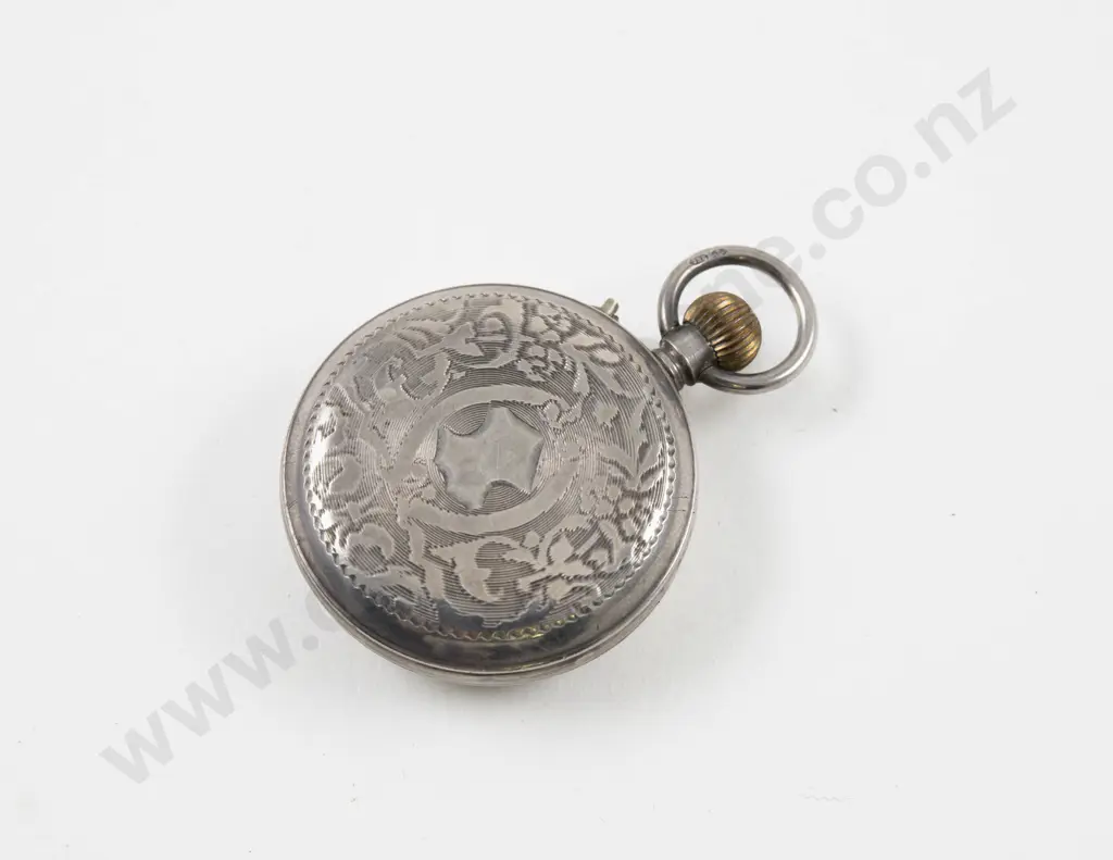 S/S Open Face Lever Wind Pocket Watch Image 1++