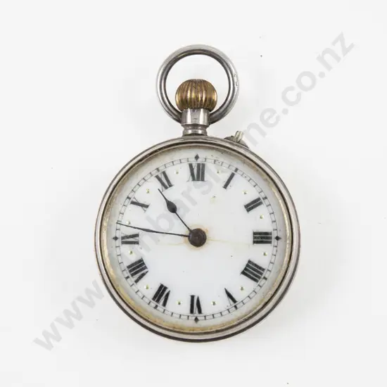S/S Open Face Lever Wind Pocket Watch