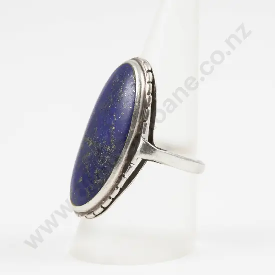 S/S Single Lapis Stone Ring