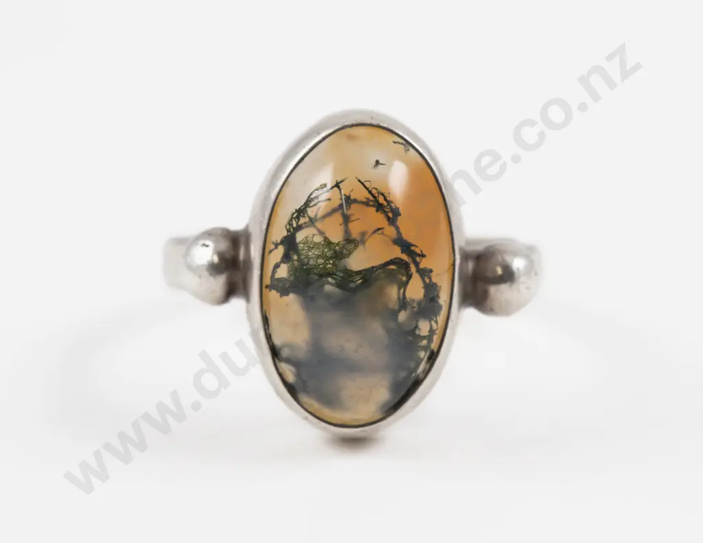 S/S Single Moss Agate Ring Image 1++