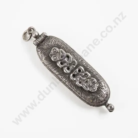 S/S Engraved Tiki Waka Huia Locket Pendant