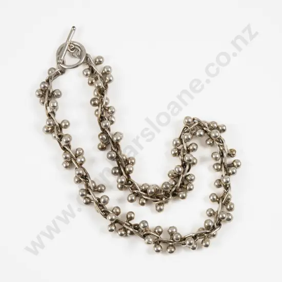 S/S Fancy Link 'Peppercorn' Necklace