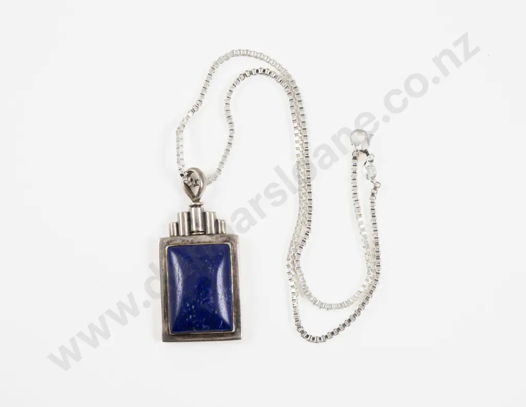 S/S Single Stone Lapis Pendant Image 1++