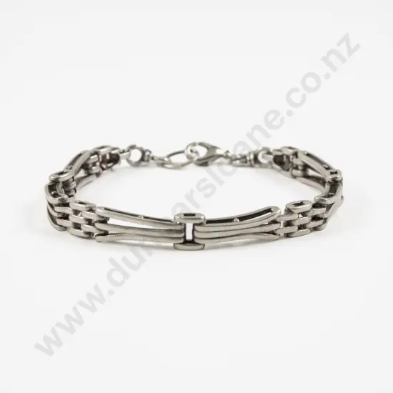 S/S Fancy Rail Link Bracelet