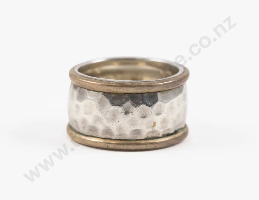 Najo (Australia) S/S and Gold Plated Wide Band Ring Image 1++