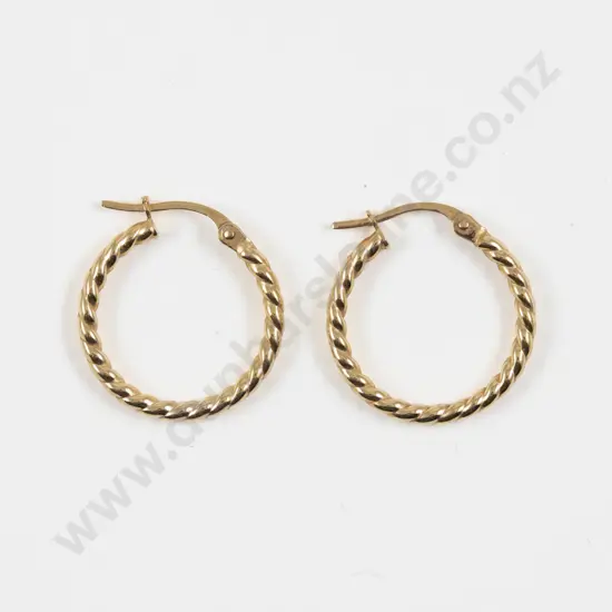 Pair 9ct Hoop Earrings
