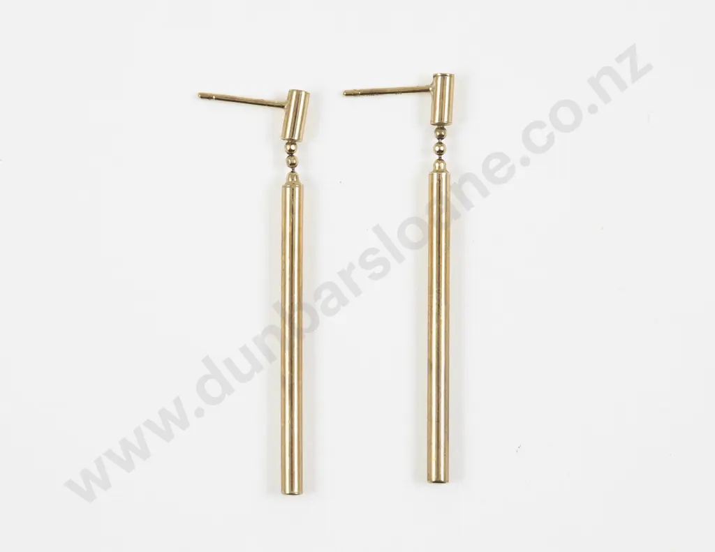 Pair 9ct Pendant Drop Earrings Image 1++