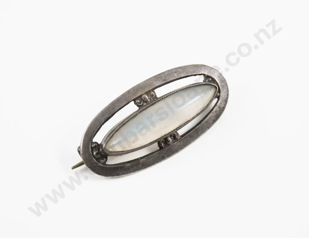 Vintage S/S Single Moon Stone Brooch Image 1++
