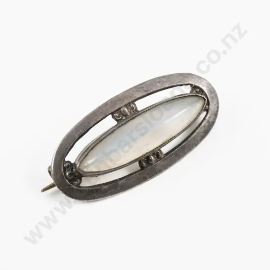 Vintage S/S Single Moon Stone Brooch