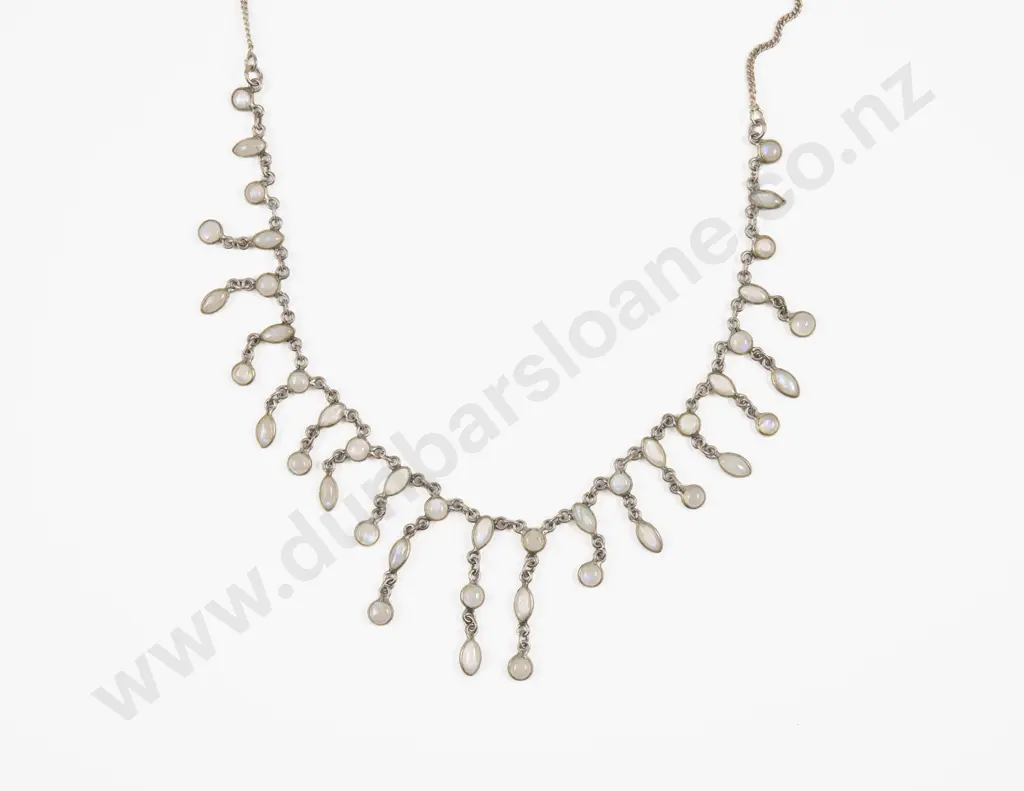 Vintage S/S 43Stone Moonstone Necklace Image 1++