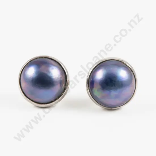 Pair of Web Silver Co. S/S Blister Pearl Stud Earrings