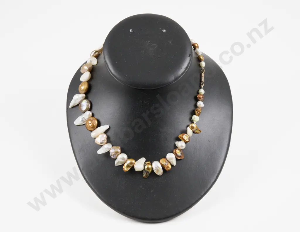 Single Strand Fresh Water Pearl Necklace Image 1++