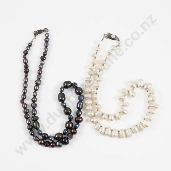 Two Single Strand Fresh Water Pearl Necklaces