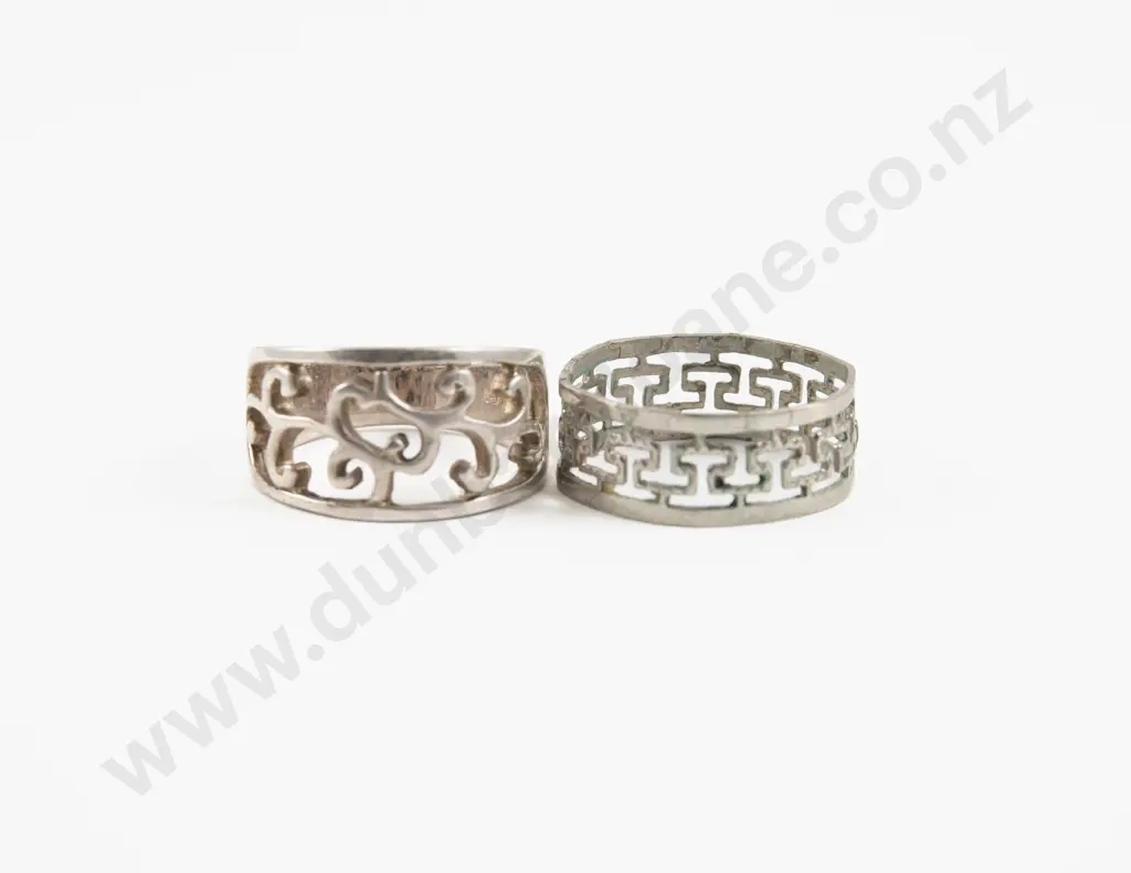 Two S/S Fancy Band Rings Image 1++
