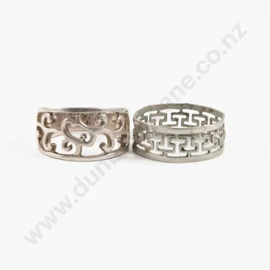 Two S/S Fancy Band Rings