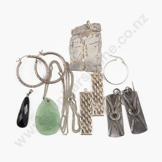 Carved Jade Pendant on S/S Neck Chain