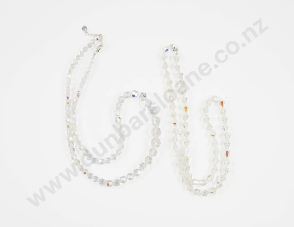 Two Single Strand Crystal Bead Necklaces Image 1++