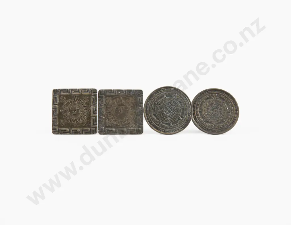 Two Pairs of Mexican Silver Cufflinks Image 1++