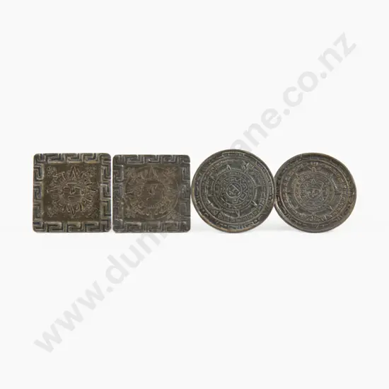 Two Pairs of Mexican Silver Cufflinks