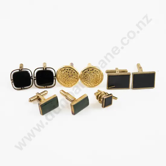 Collection of 18ct and 14ct Gold Plated Cufflinks and Tie Tack