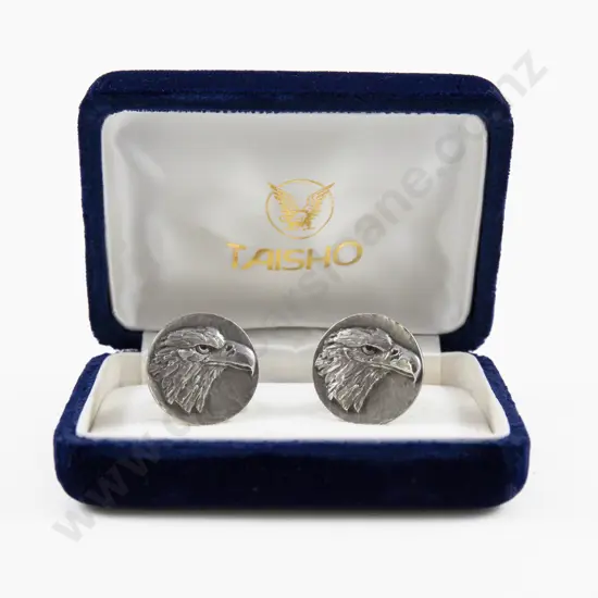 Pair Taisho (Japan) S/S Eagle Cufflinks