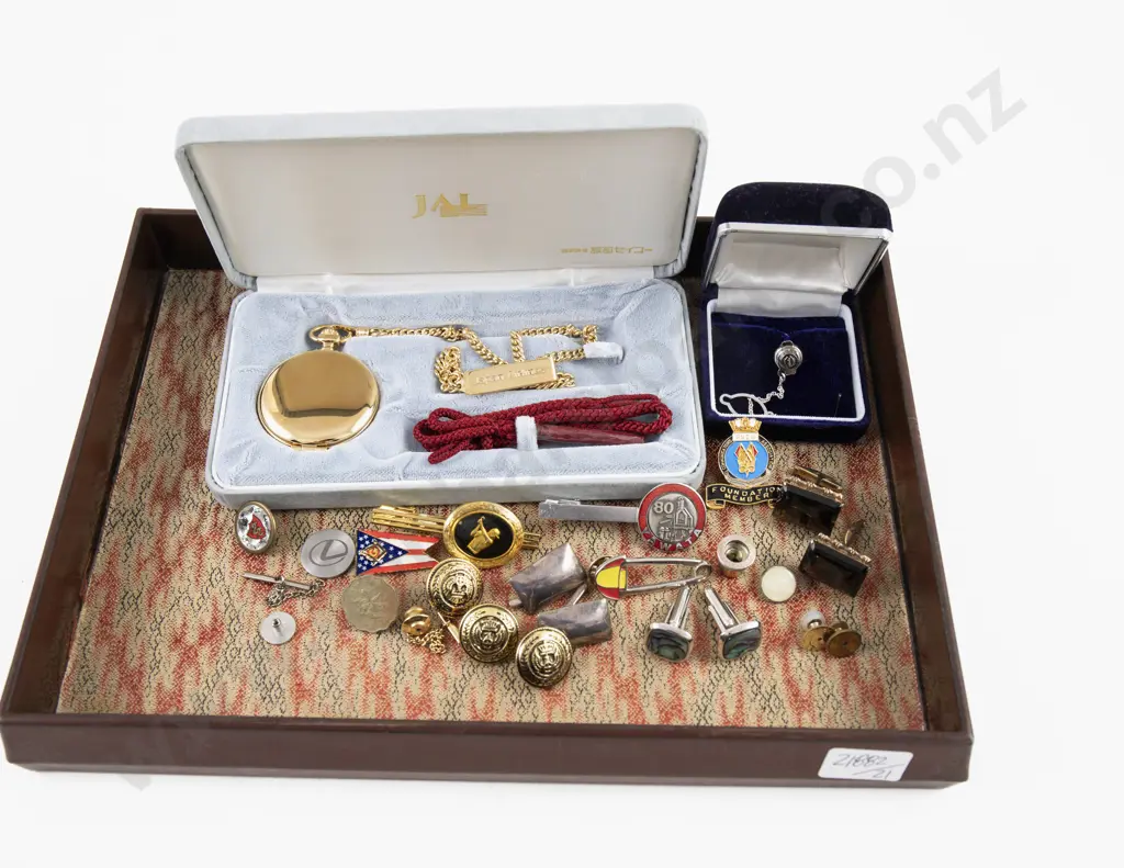 Collection of S/S Cufflinks Gold Plated Pocket Watch and Assorted Image 1++