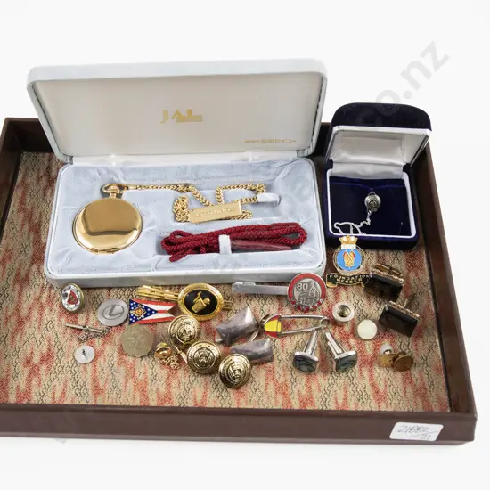 Collection of S/S Cufflinks Gold Plated Pocket Watch and Assorted