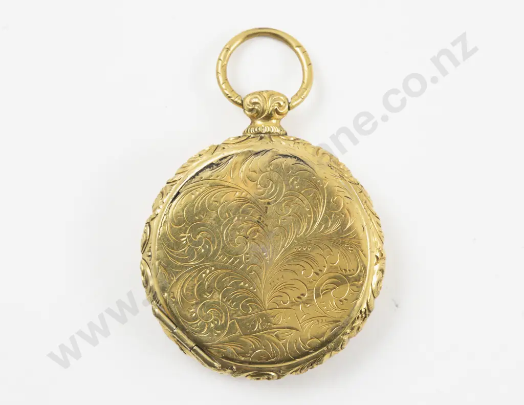 9ct and Silver Circular Fob Vinaigrette Image 1++
