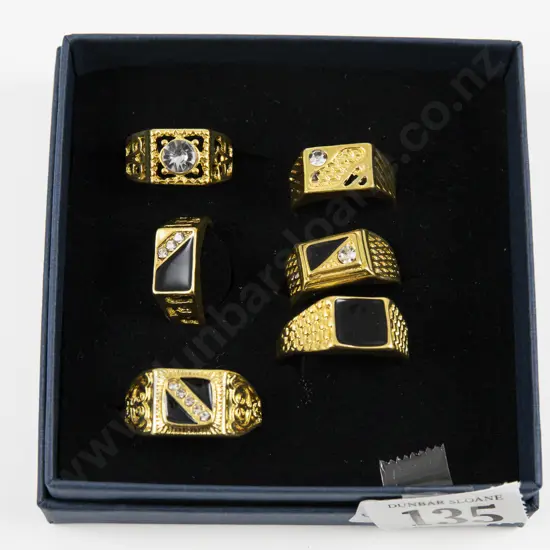 Six Costume Jewellery Gem Set Dress Rings